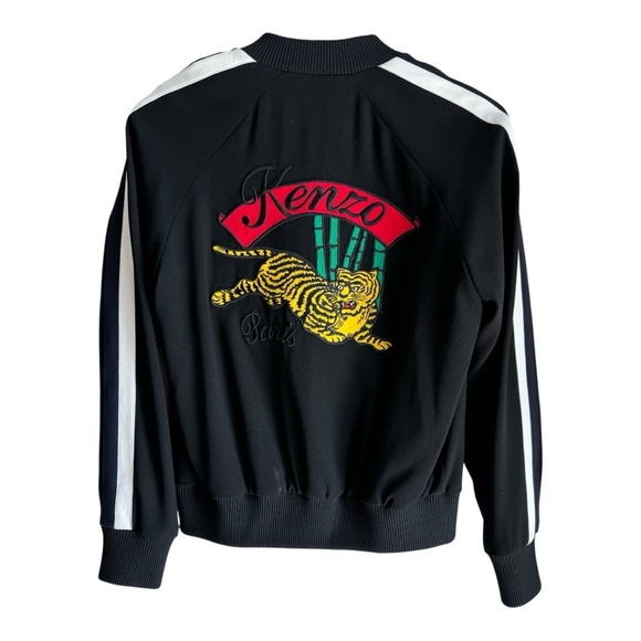 KENZO Bamboo Tiger Bomber Jacket Black / White Stripes Size Small - Picture 1 of 14